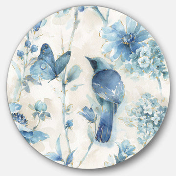 Indigold Bird Cottage Family I - Animal Circle Metal Wall Decor